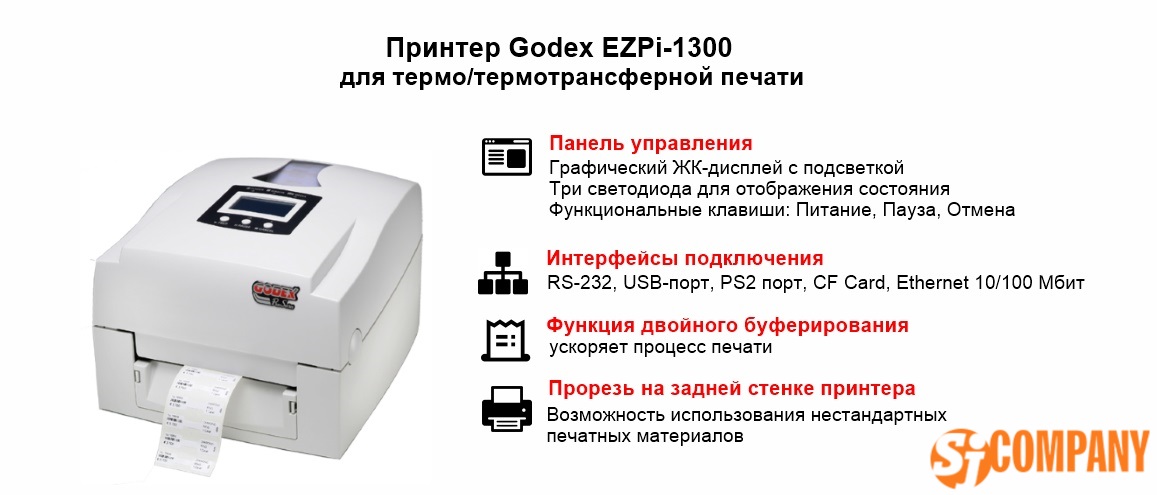 Инфографика для Принтера Godex EZPi-1300 Инфографика для Принтера Godex EZPi-1300
