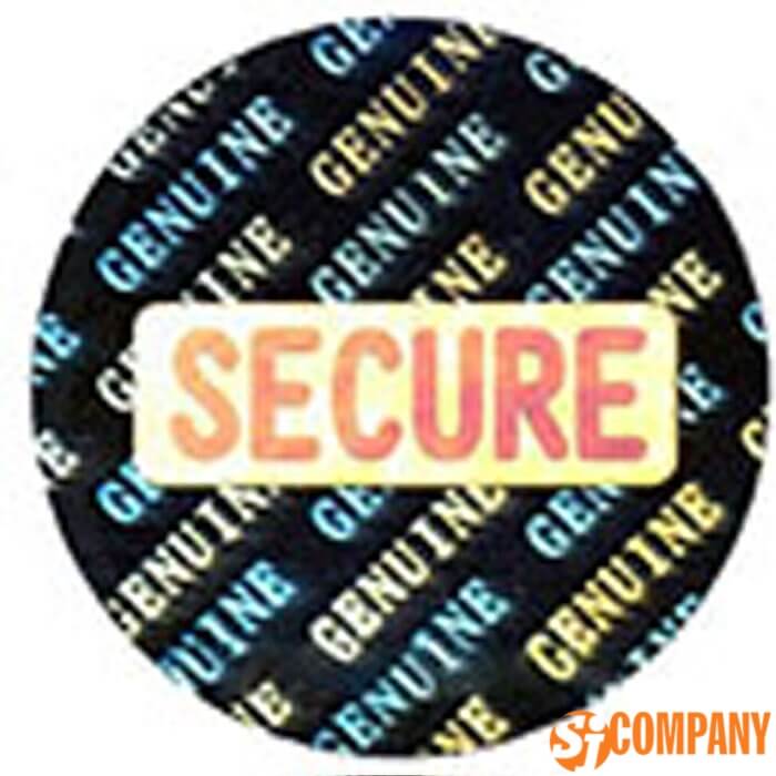 Голографическая Пломба-наклейка «SECURE», «GENUINE» Ø 25 мм